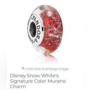 Pandora Disney Snow White Murano Charm.